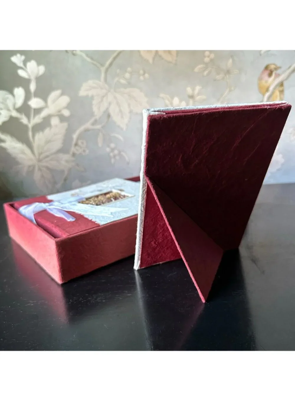 Vintage Remembrances Mulberry Paper Photo Album & Frame Gift Set NIB Botanical